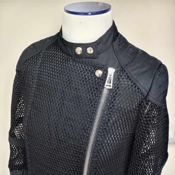 Belstaff Dunstable Black Fishnet Tech Mesh Trench Coat Jacket (XS) - Picture 4 of 11